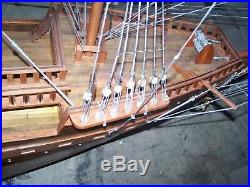 Large 156 Wooden Model Ship on Wheels France II -7' High Mast 175lbs 13