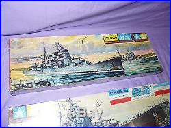 Lot of 2 Vintage TAMIYA MOKEI Japanese Navy Ship Plastic Model Kits MYOKO CHOKAI