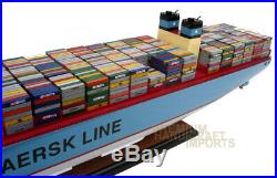 Maersk Triple E Container Wooden Ship Model Display Ready