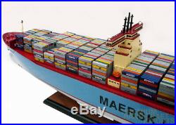 Maersk Triple E Container Wooden Ship Model Display Ready