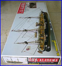 Mamoli MV53 Plank-on-Bulkhead Wood Ship Model Kit CSS Alabama em jh
