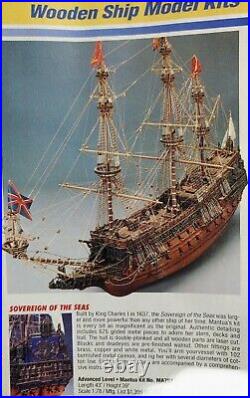 Mantua Sovereign of the Seas Wooden Ship 178 Scale Model Kit NIB RARE