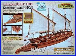 Master Korabel Cannon Jolle Gunboat 1801Plank-on-Bulkhead Wood Ship Model Kit