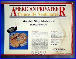 Model Shipways Kit No. 2110 Privateer Prince De Neufchatel Wood Ship Model Kit