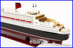 NEW QUEEN MARY 2 Wooden Model Boat Cruise Ship 80cm Great Gift