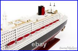 NEW QUEEN MARY 2 Wooden Model Boat Cruise Ship 80cm Great Gift