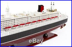 NEW QUEEN MARY 2 Wooden Model Boat Cruise Ship Gift Decoration 100cm