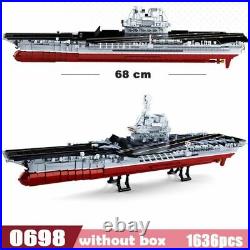 Navy Battle Ship Aircraft Carrier Building Blocks Naval Destroyer Model Kids Toy