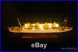 New Premium Titanic Handcrafted Wooden Model Boat Cruise Ship 80cm (with Lights)