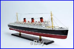 QUEEN MARY Cruise Ship 40 Handmade Wooden Ship Model NEW