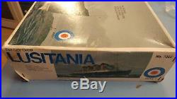 RARE Old Vintage Entex Lusitania Passenger Ship Model Kit Unassembled Box 1/350