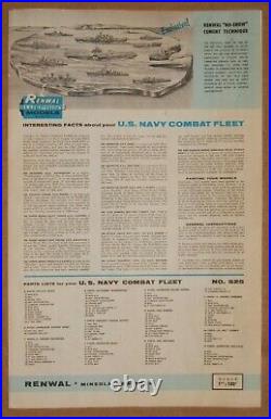 RARE RENWAL US NAVY COMBAT FLEET (1960s) 12 SHIPS & OCEAN BASE COMPLETE