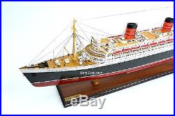 RMS Queen Elizabeth Cunard Line Ocean Liner Wooden Ship Model 40