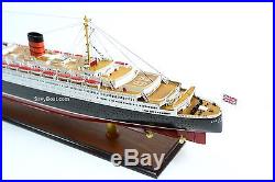 RMS Queen Elizabeth Cunard Line Ocean Liner Wooden Ship Model 40