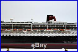 RMS Queen Mary 2 Cunard Line Handmade Ship Model 34 with lights Museum Quality