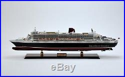 RMS Queen Mary 2 Cunard Line Handmade Ship Model 34 with lights Scale 1/400