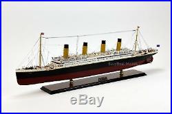 RMS Titanic White Star Line Wooden Ship Model 40 Hull Stripes Museum Quality
