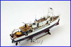 RV Calypso Research Vessel Handcrafted Wooden Ship Model with lights 36
