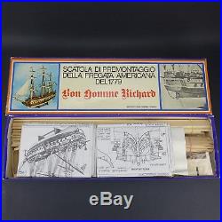 Rare BON HOMME RICHARD AEROPICCOLA wood Ship model kit+SAILS Italy
