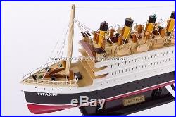 Rms Titanic Wooden Model Ship 42cm With Lights Handmade Model Cruise Great Gift