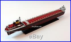 SS Edmund Fitzgerald American Great Lakes Freighter 40 Wooden Cargo Ship Model