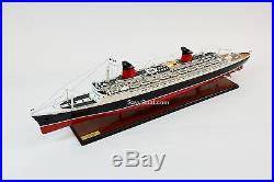 SS France French Line Flagship Ocean Liner Wooden Ship Model 41.5 Scale 1300