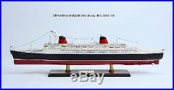 SS France Ocean Liner 40 French Line with lights Handmade Wooden Ship Model