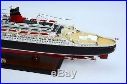 SS France Ocean Liner 40 French Line with lights Handmade Wooden Ship Model