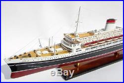 SS Leonardo da Vinci Black Hull Italian Line Ocean Liner Wooden Ship Model 34