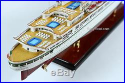 SS Leonardo da Vinci Italian Line Ocean Liner Wooden Ship Model 34