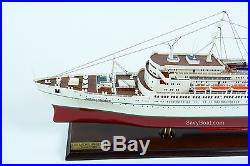 SS Michelangelo Italian Line Ocean Liner Wooden Ship Model 36 Scale 1300