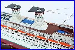SS Michelangelo Italian Line Ocean Liner Wooden Ship Model 36 Scale 1300