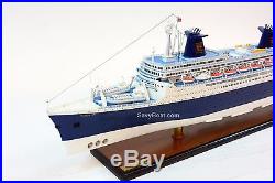 SS Norway Ocean Liner Handmade Wooden Ship Model 40