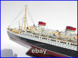 SS REX Italian Ocean Liner Handmade Wooden Ship Model 34