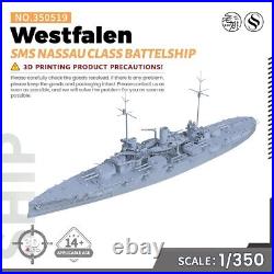 SSMODEL SS350519 1/350 Military Model Kit SMS Nassau Class Westfalen Battelship