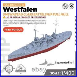 SSMODEL SSC400519S-A 1/400 Military Model Kit SMS Nassau Class Westfalen Battels