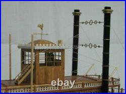 Scale wood boat 1/100 classic wooden steam-ship 1870 model building kits