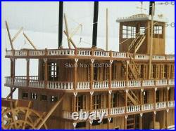 Scale wood boat 1/100 classic wooden steam-ship 1870 model building kits