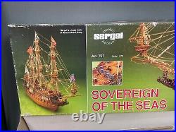 Sergal 178 Scale 1637'Sovereign of the Seas' Wooden Model Ship Kit Art 787 Vtg