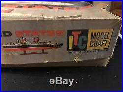Ss United States Ship Itc Model Craft Vintage Kit Ideal Model 1/35 Scale Rare