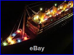 TA79 # LIGHTED TITANIC Ship 32 WOODEN Boat Model Nautica -Home Office Decor