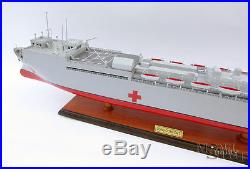 USNS Comfort T-AH 20 Hospital Ship Handmade Display Wooden Ship Model NEW