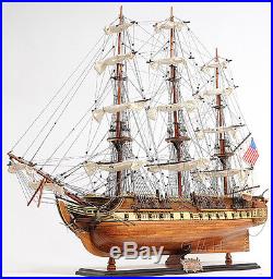 USS Constitution Old Ironsides Tall Ship Assembled 31 Built Wooden Model Boat