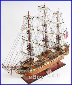 USS Constitution Old Ironsides Tall Ship Assembled 31 Built Wooden Model Boat