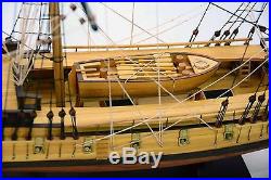 USS Rattlesnake Tall Ship 33 Handmade Wooden Model Sailboat Nautical Decor