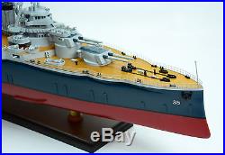 USS Texas BB-35 New York Class Battleship 40 Handmade Wooden Ship Model