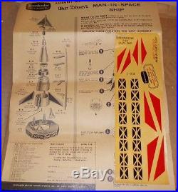 VINTAGE 1957 STROMBECKER WALT DISNEY'S MAN-IN-SPACE SHIP YELLOW 1st RELEASE