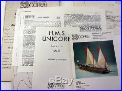 Vintage 1974 COREL HMS Unicorn Ship Model SM 11 NEW SEALED 1790 175