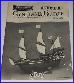 Vintage ERTL IMAI GOLDEN HIND Kit 8064 1/70 Scale Full Masted Sailing Ship Model
