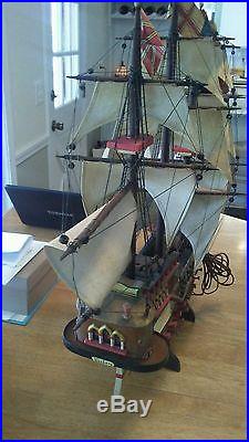 Vintage Handmade WWII German Soldier 1950's 44 x 32 Lighted Model Wooden Ship
